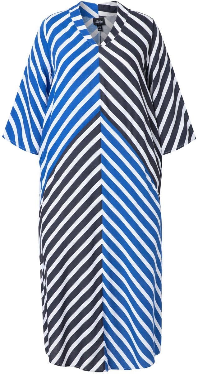 Ulla Popken - Dames - Maxi jurken - Azuurblauw - Maat 50+
