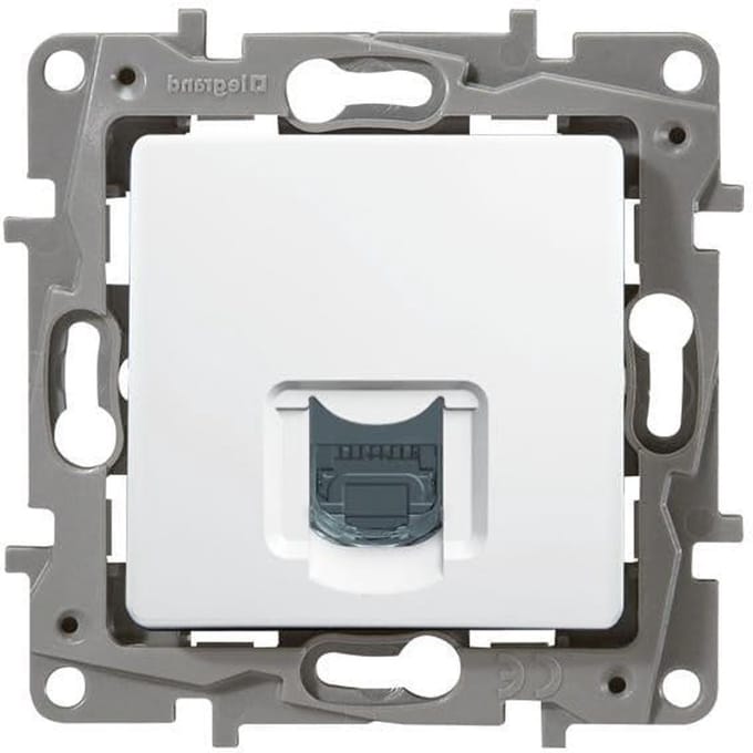 RJ45 Datadoos - Netwerk Connector - Internet Aansluiten - Modulaire Connector - 7 cm - Wit