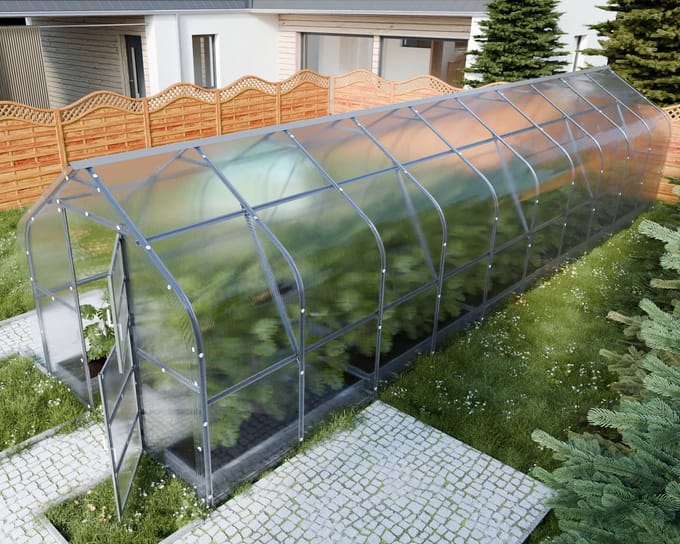 KLASIKA DROP 25m² Tuinkas - 2.5 m x 10 m - 4mm Dikte - Kweekkas - Polycarbonaat afdekking