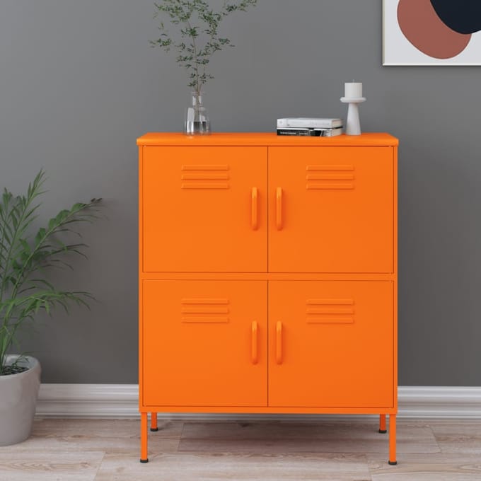 vidaXL - Opbergkast - 80x35x101,5 - cm - staal - oranje