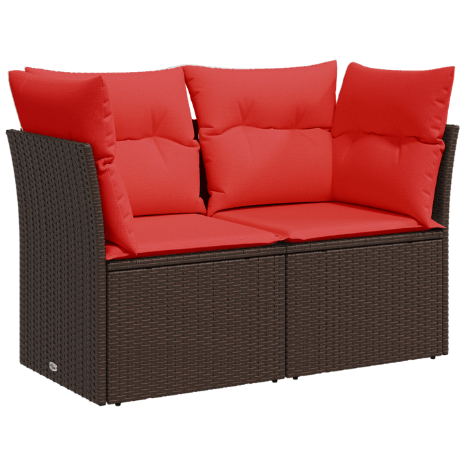 vidaXL - Tuin - Sofa - met - kussen - Bruin - 124 - x - 62 - x - 69 - cm - Poly - rattan