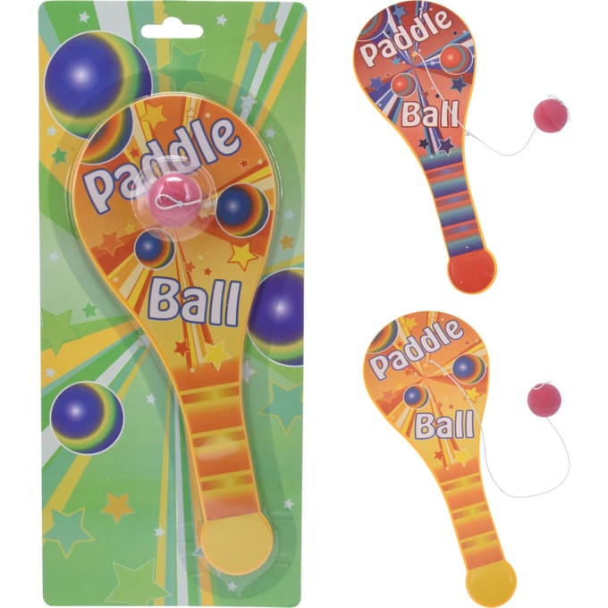 Paddle bat bal spel 25cm 2 assorti