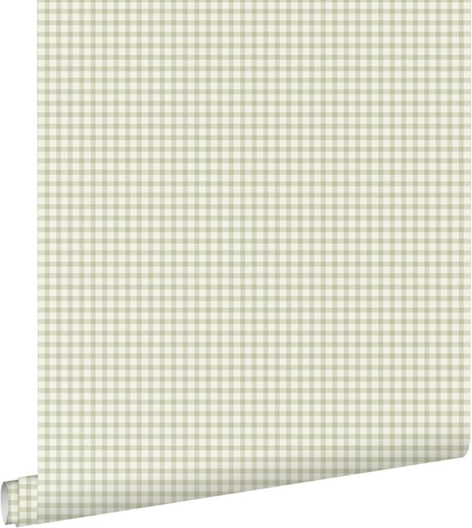 ESTAhome behang ruitjes vergrijsd groen - 50 x 900 cm - 131643
