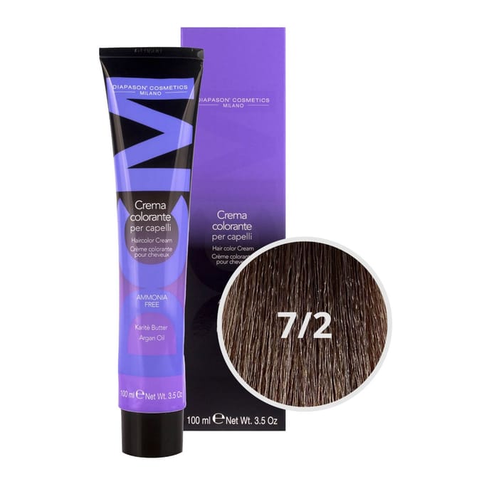 DCM Hair Color Cream Ammonia Free 7/2 Ash 100ml