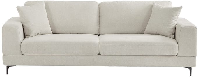 Vente-unique Zitbank met 3 plaatsen in beige textuurstof - JAMOLO
