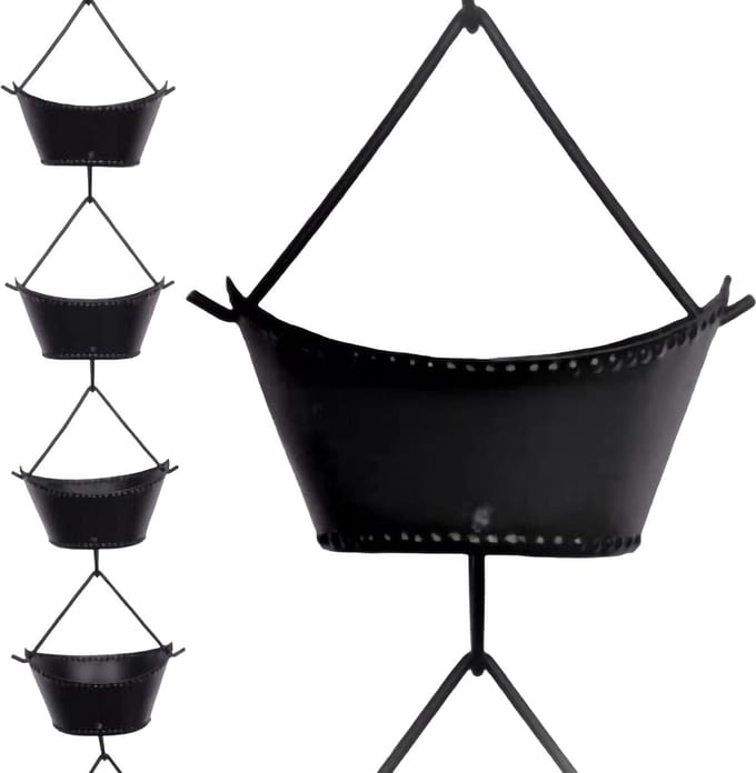 Aluminium Regenketting met Bootvormige Koppen - 2.6 Meter - Mat Zwart