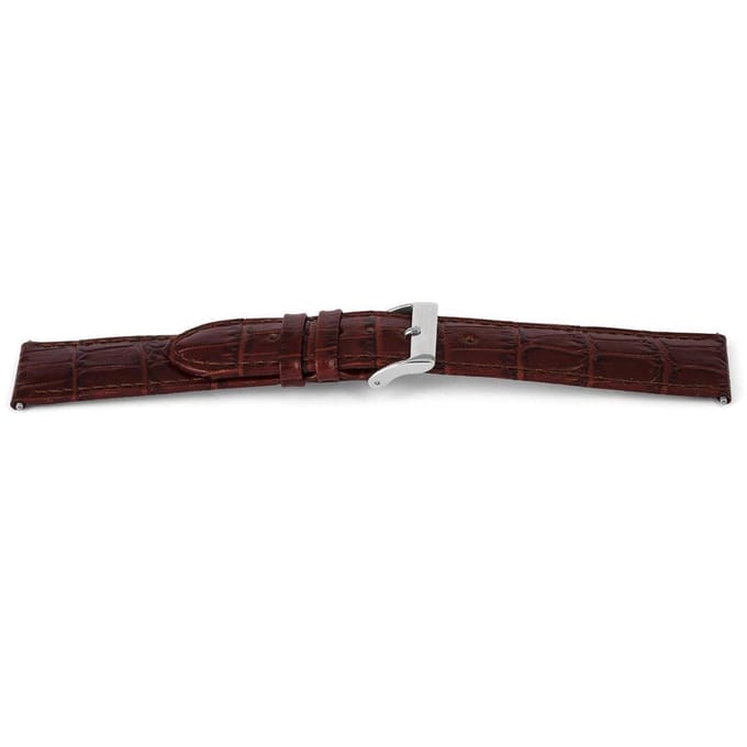 Horlogeband G340 Croco Roodbruin Leer 20x18 mm
