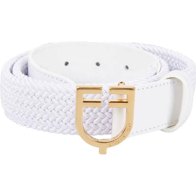 Elastische riem met leren logo-buckle voor dames Equestro