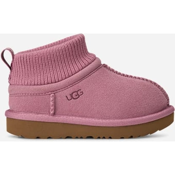 UGG® Classic Ultra Stretch Cuff for Kids in Dusty Orchid, Size 6, Suede/Textile/Recycled Materials