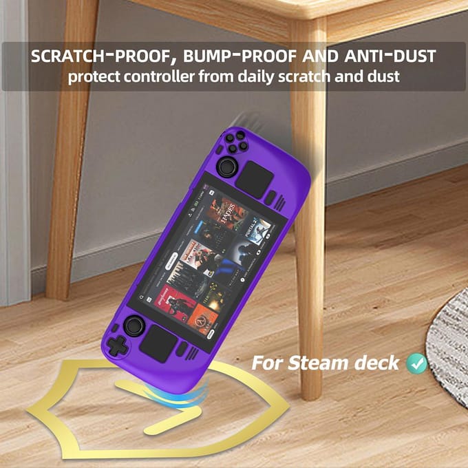 Voor Steam Deck Game Console Beschermhoes met Beugel Schokbestendige Behuizing Harde PC-hoes Antislip Voor Valve Steam Deck Accessoires groen