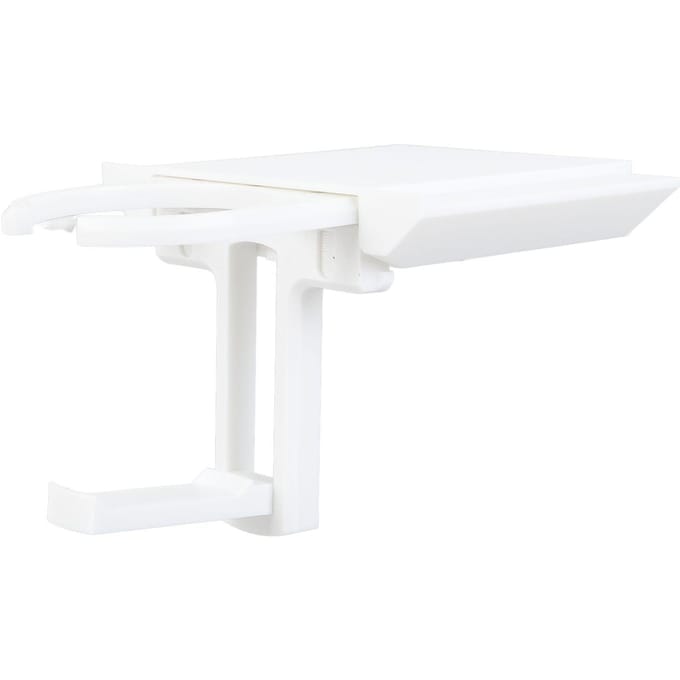 Bekerhouder voor bureau ABS Uitklapbaar Onder Bureau Waterflesstandaard Hoofdtelefoonhanger met Dubbelzijdig white