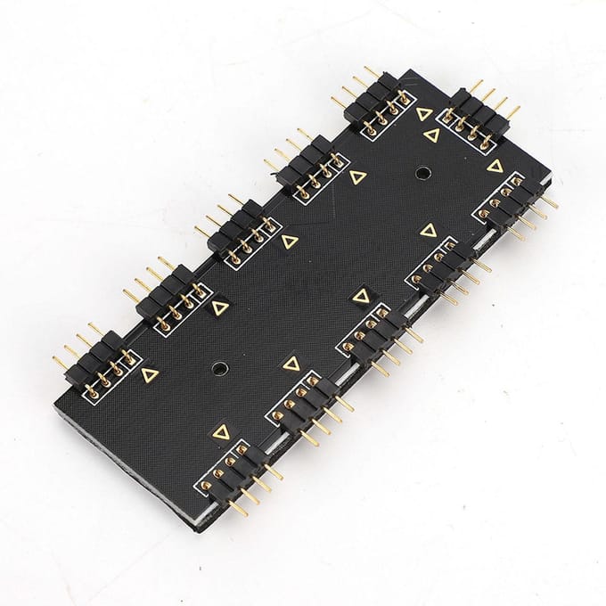Câble d'extension de ventilateur RGB pour carte mère PC MOD, hub RGB 10 canaux (12 V 4 broches) black