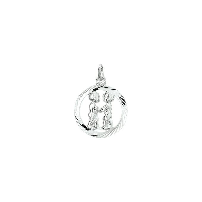 Zilver Gerhodineerde Hanger sterrenbeeld tweeling gediamanteerd 1329976
