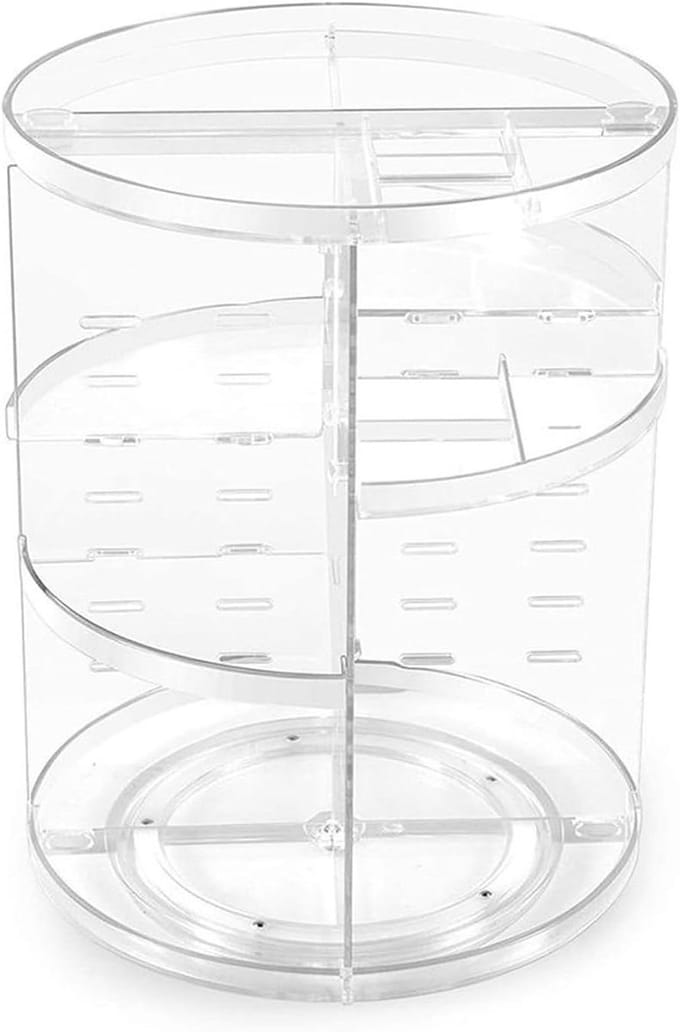 Make-up Organizer - Cosmetica Opberger - Schoonheidsroutine Optimaliseren - 360 Graden Draaibaar - 23 x 23 x 30 cm - Transparant