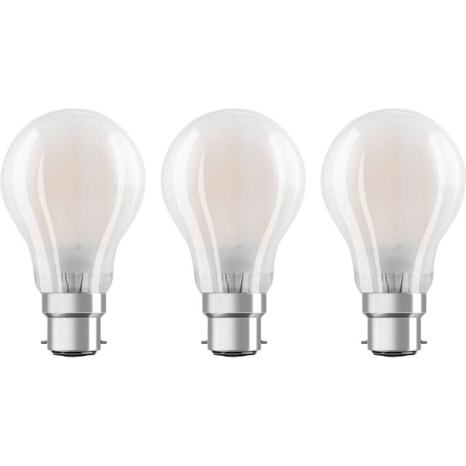 OSRAM LED lamp B22d Classic 827 6,5W 3/pak mat