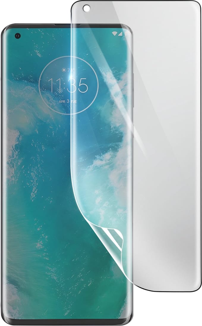 3mk, Geschikt voor Motorola Edge Plus, Schokbestendige Hydrogel Screenprotector, Transparant