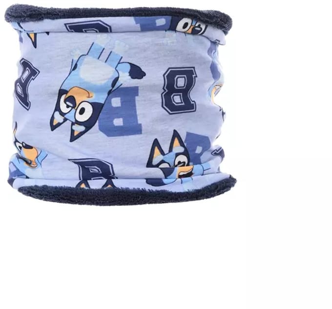 Bluey Colsjaal – Kindercolsjaal met Donkerblauwe Fleece – One Size – 3-6 Jaar