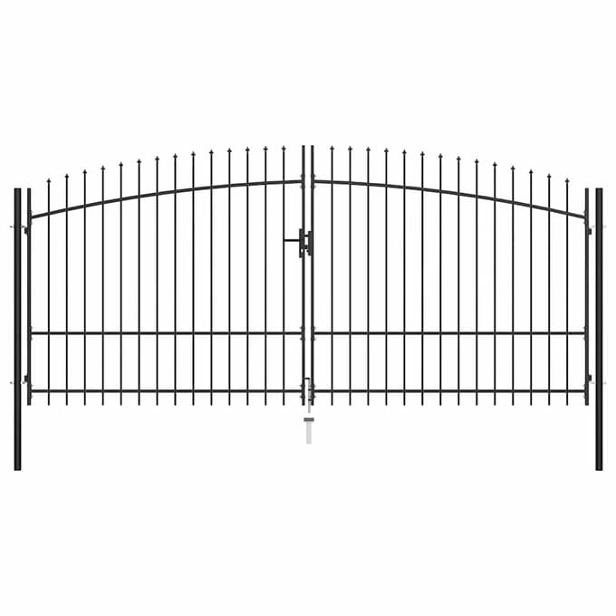 Portail de Jardin Double Feuille Woerden avec Design de Pointe de Lance 400 x 224,5 cm