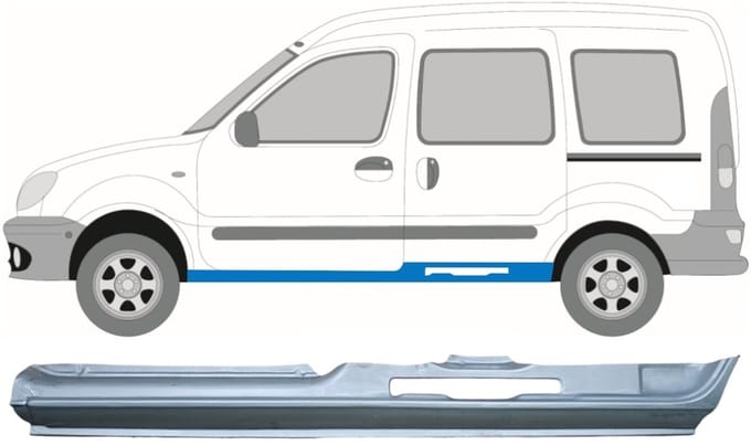 Volledige dorpel voor Renault Kangoo 1997-2008 / Links