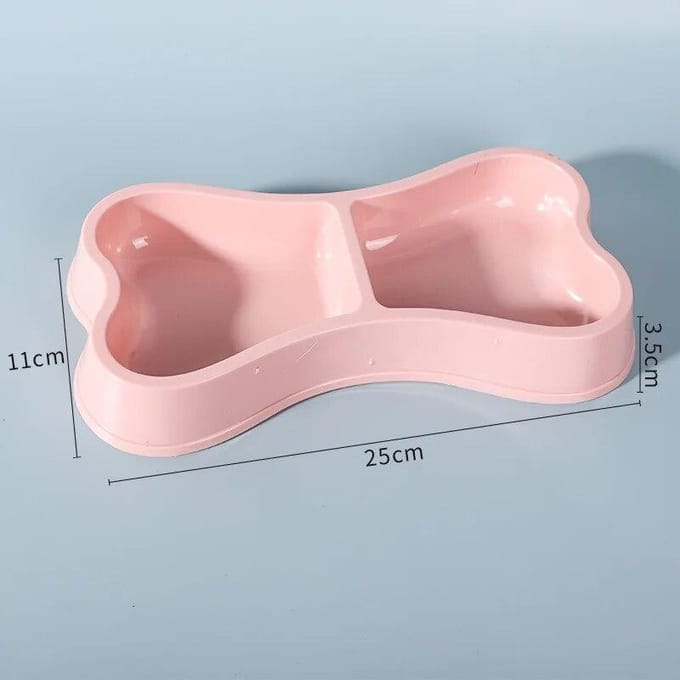 Macaron gekleurde botvormige dubbele kattenbak van kunststof grijs