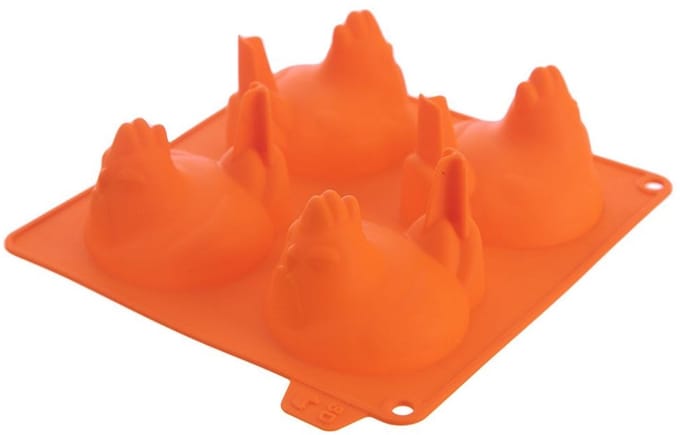 Orion Sillinie - Siliconen Bakvorm - 3D Kippen - Oranje