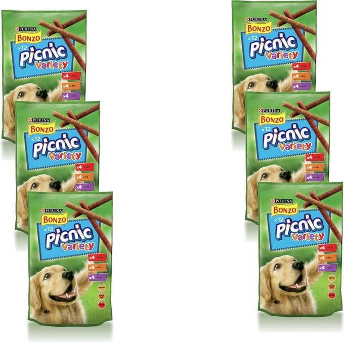 Bonzo Picnic Variety - Hondensnacks - 6 x 100 g