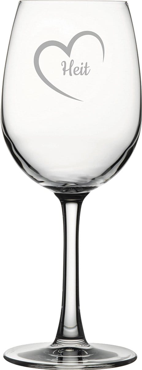 Gegraveerde witte wijnglas 36cl Heit mei hert
