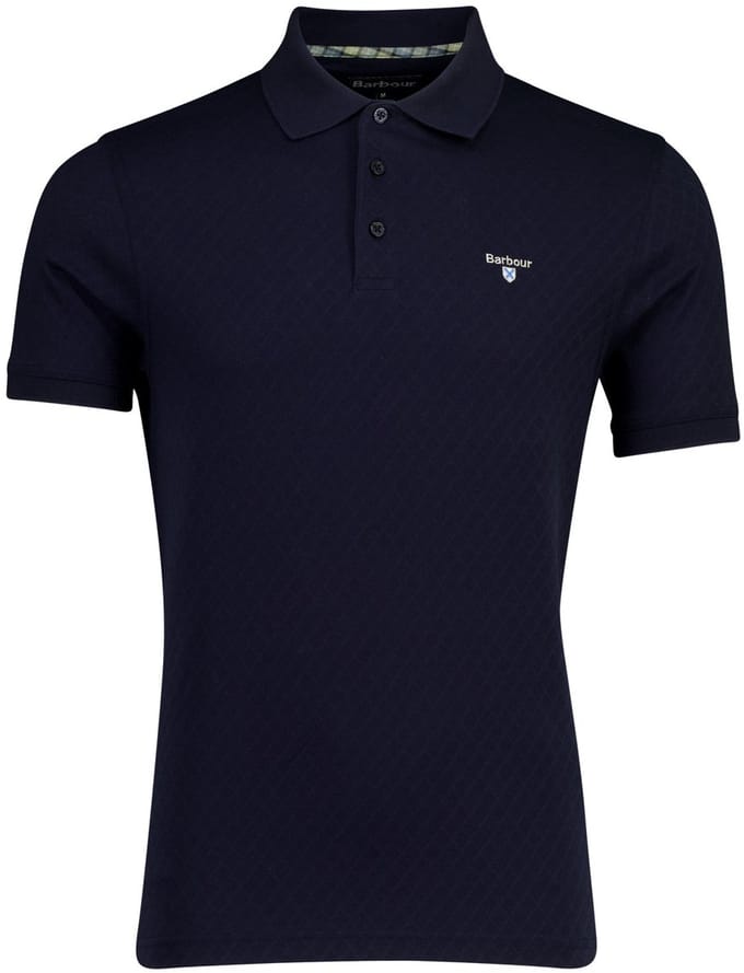 Navy polo Barbour tailored fit 3 knoops sluiting