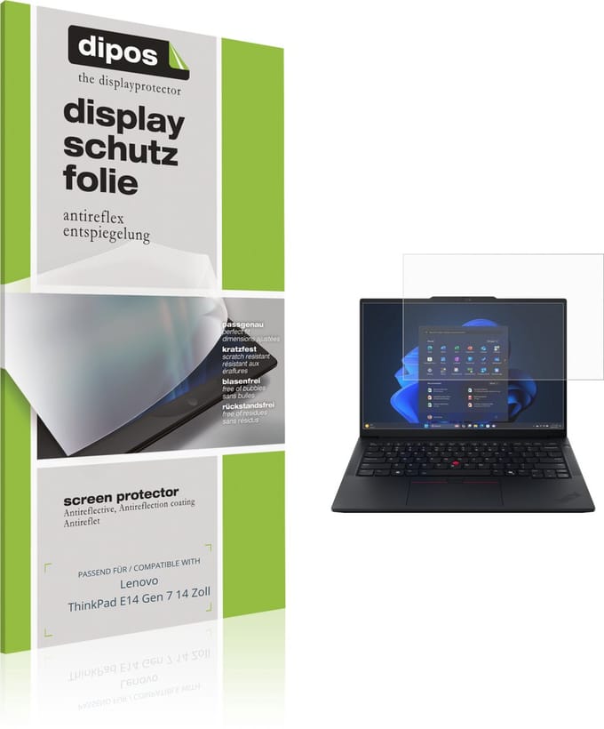 dipos – 2x Matte Beschermfolie geschikt voor Lenovo Thinkpad E14 Gen7 14 Zoll | Krasbestendige & antireflecterende Screenprotector Ultra-Thin