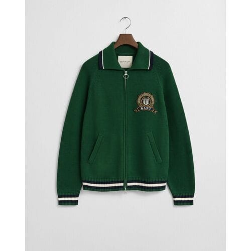 Gant Vest Graphic Zip Cardigan New Haven 1949 Forest Green / male