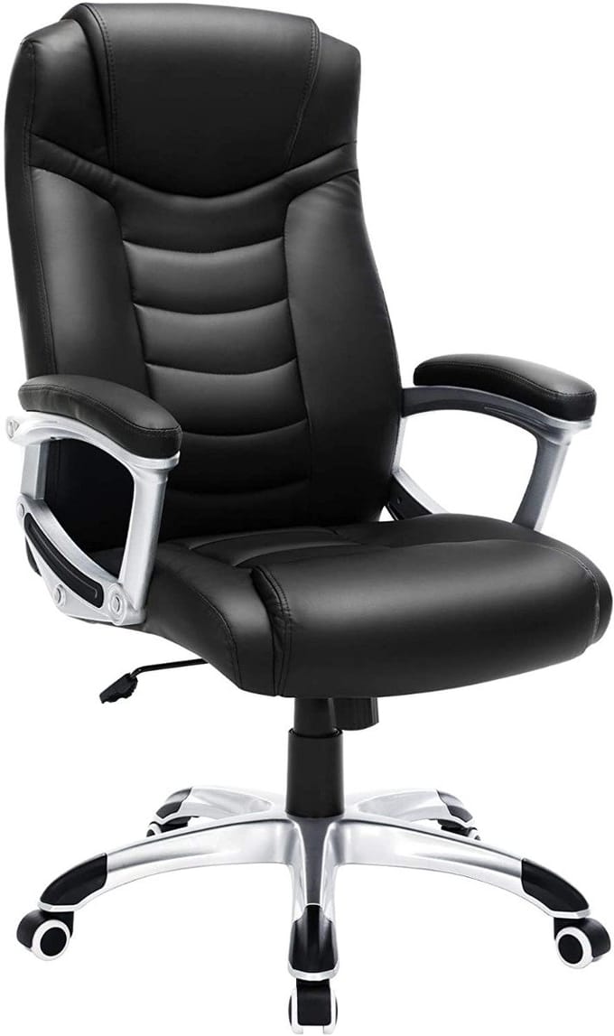 Ergonomische Bureaustoel - 52 D x 53 B x 122 H - Zwart Kunstleer