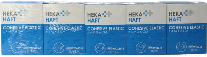 Hekahaft Cohesive windsel 4m x 6 cm 5 Stuks