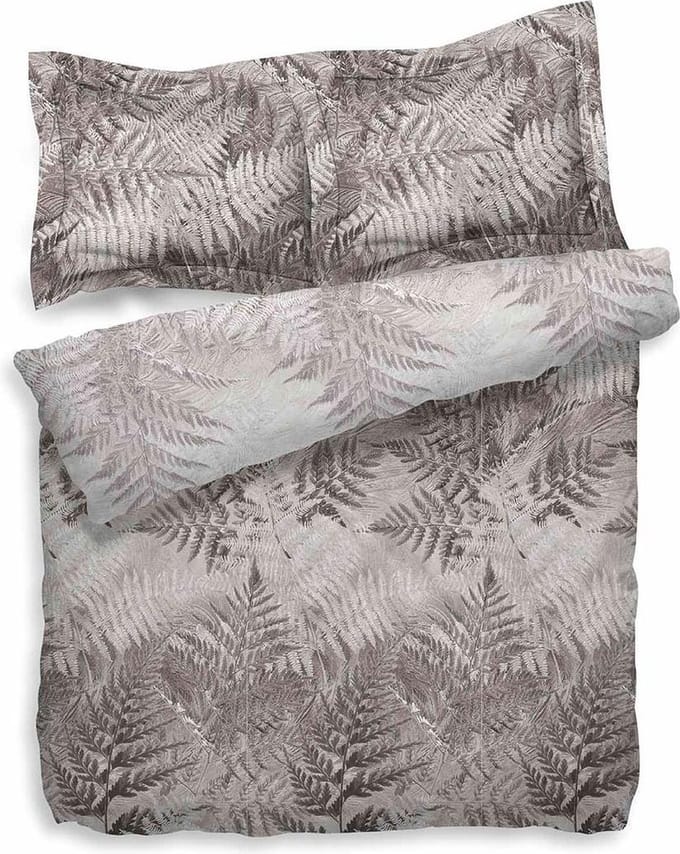 Heckett & Lane Venne Dekbedovertrek - Eenpersoons - 140x200/220 cm - Bruin/Grijs
