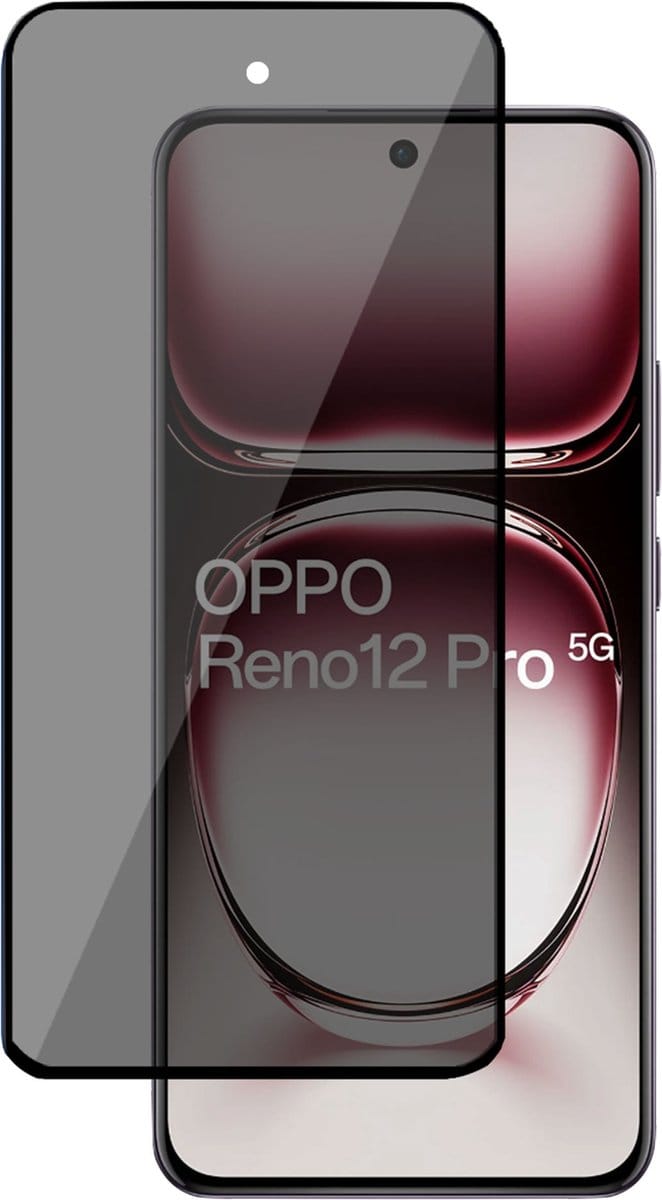 Privé Screenprotector geschikt voor OPPO Reno 12 / 12 Pro Screenprotector - Privacy Beschermglas - Privacy Proteqt+