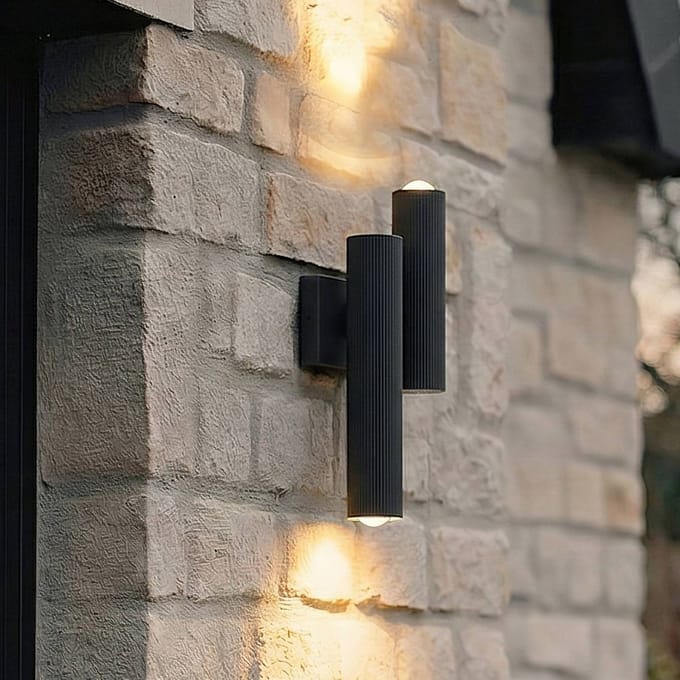 Lucande LED buiten wandlamp Torvian, antraciet, 2-lamps