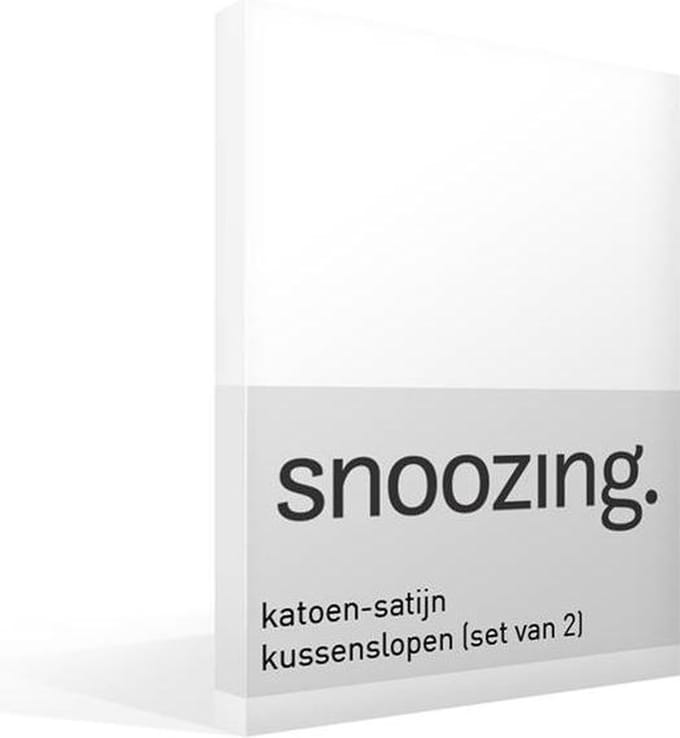Snoozing - Katoen-satijn - Kussenslopen - Set van 2 - 50x70 cm - Wit