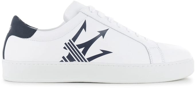 Maserati Maxi Trident Leather - Heren Sneakers Schoenen Wit 9200326 , Maat: EU 43