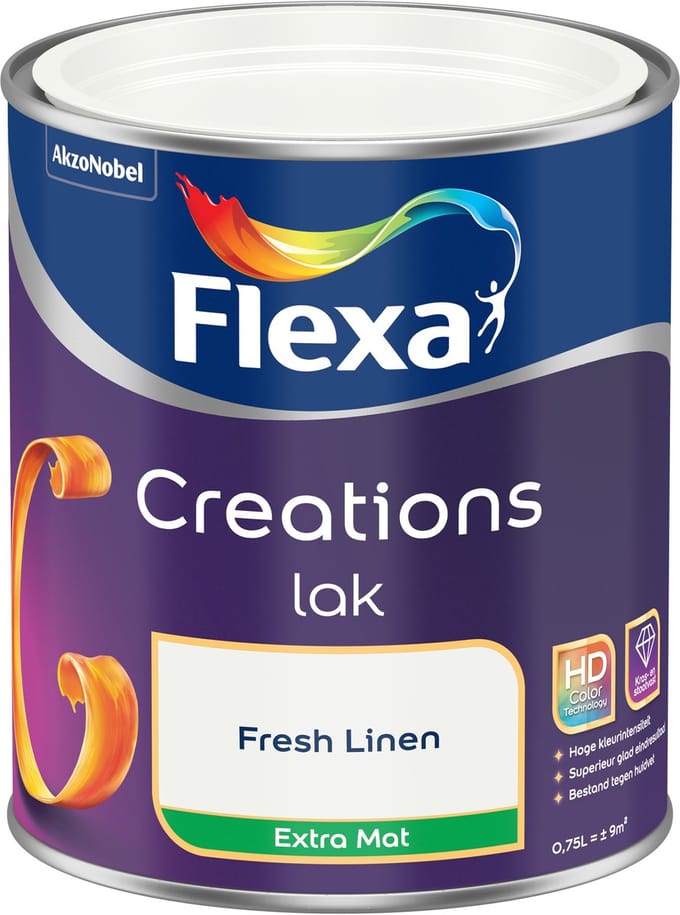Flexa - Creations Lak Extra Mat - Fresh Linen - 750 Ml