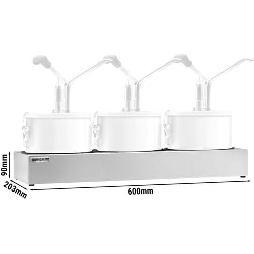 GGM Gastro Edelstahlgestell - für Saucenspender SSMBH4 - 3x 4 Liter