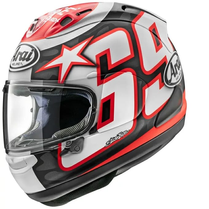 Volle motorhelm Arai RX-7V Evo Nicky Reset Replica