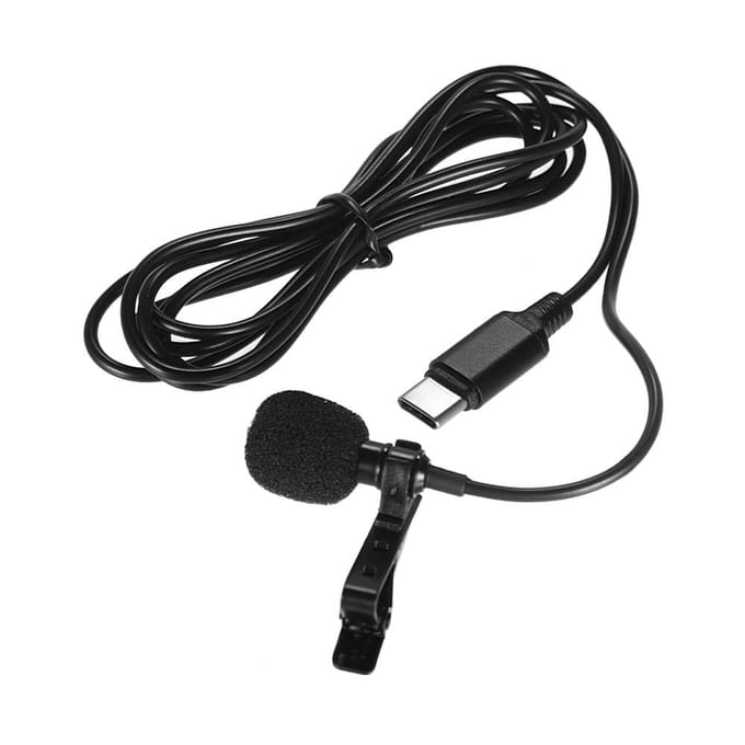 Nieuwe clip-on reversmicrofoon Handsfree bedrade condensator Mini lavaliermicrofoon zwart
