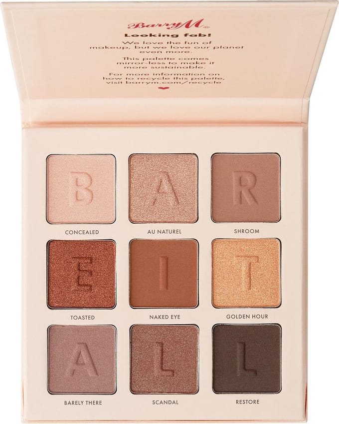 Barry M 9 Color Oogschaduw Palette - Bare It All