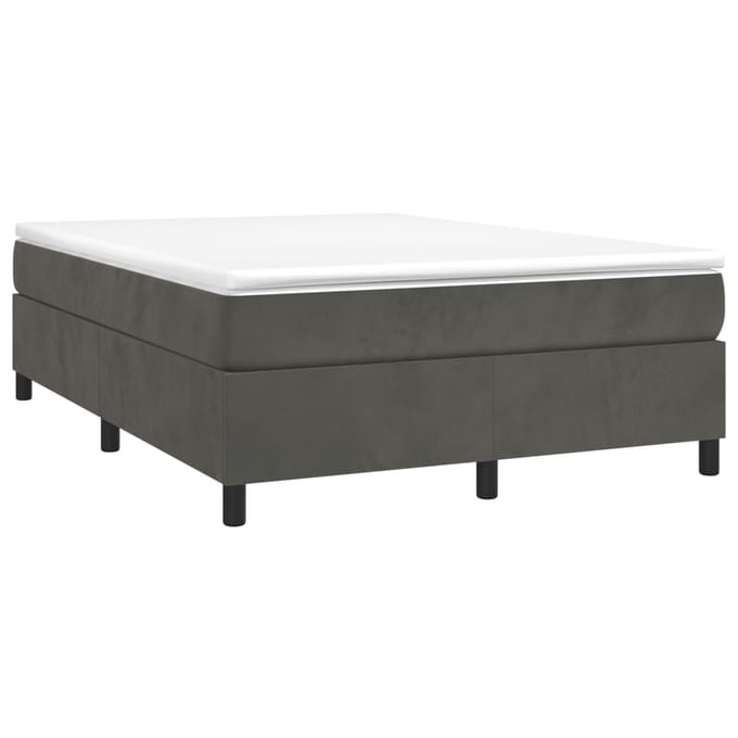 vidaXL - Boxspring - bed - 140x200 - cm - fluweel - donkergrijs