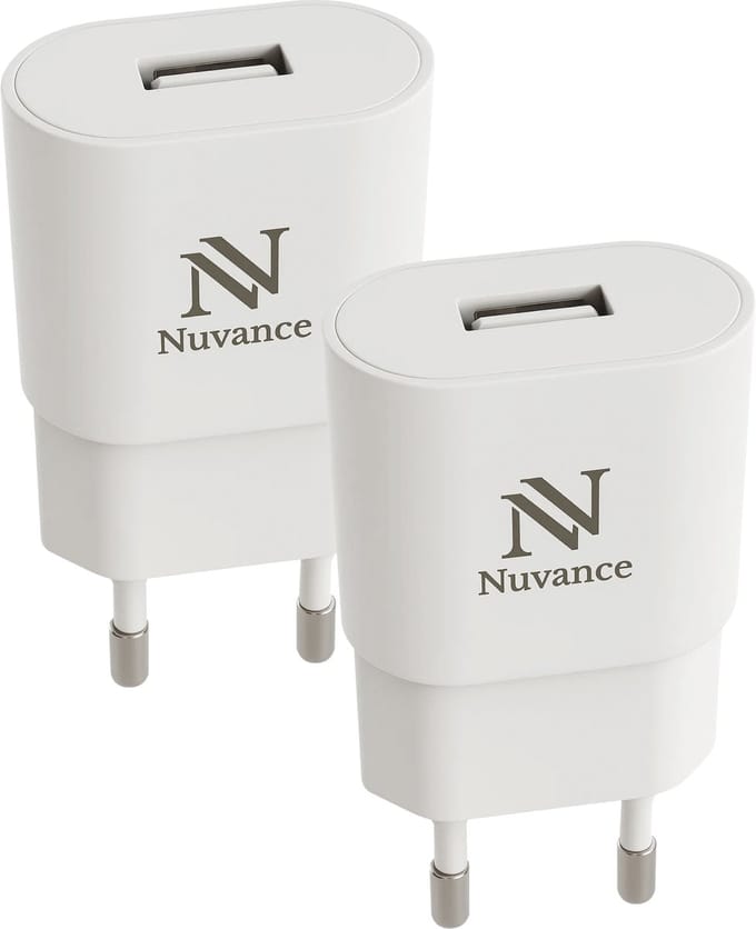 Nuvance Usb Adapter - 2 Stuks - Usb-A Oplader - 5W - USB Stekker & USB Lader - Opladers - Wit