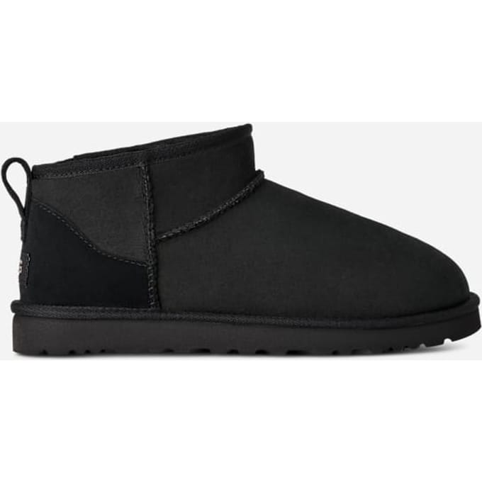 UGG® Classic Ultra Mini for Men in Black, Size 9, Shearling/Polyester/Wool