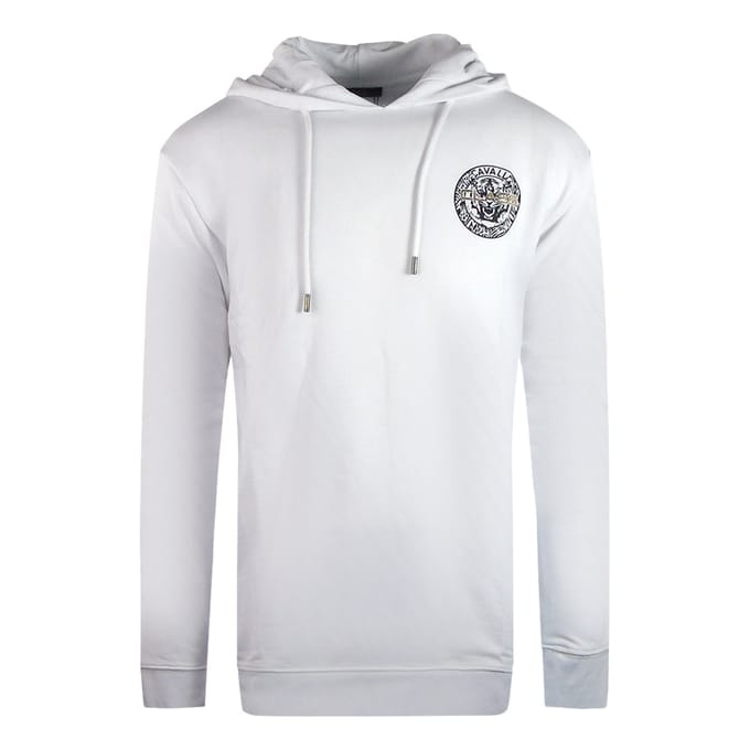 Cavalli Class witte hoodie met groot cirkelontwerp
