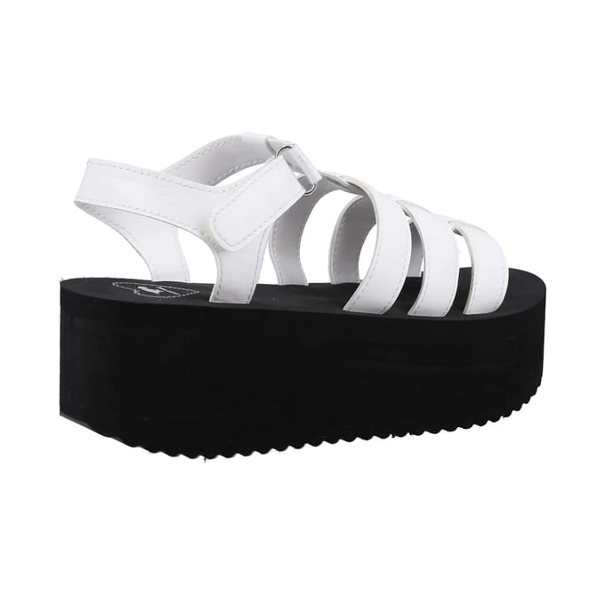 Rocket Dog Dames/Dames Helio Terrence Wedge Sandalen (Wit/zwart)