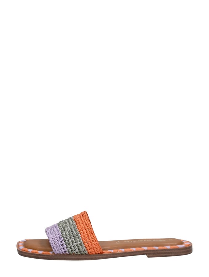 Tamaris Slippers oranje Textiel - Maat 37