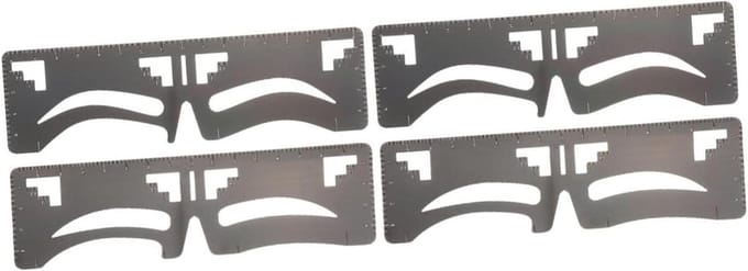 minkissy 4Pcs Eyebrow Ruler Makeup Tools Makeup Stuff Eyebrow Shaping Template Molds Brow Shaping Ruler Ink Stamps Brow Makeup Supplies Eyebrow Makeup Tools