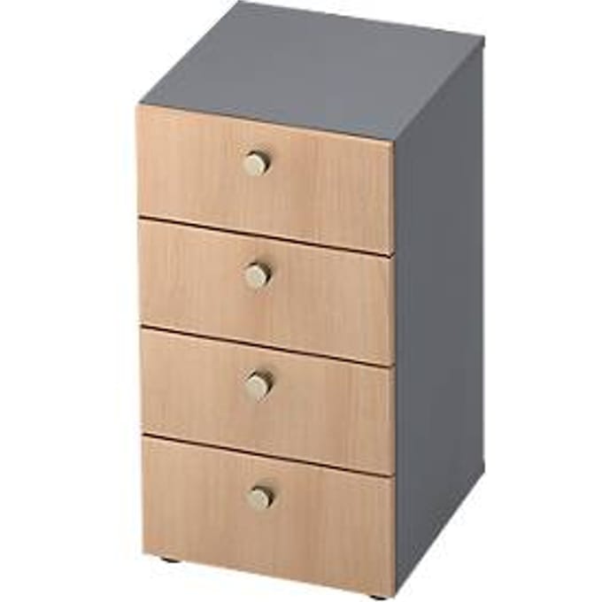 TOPAS LINE ladekast, 2 OH, B 400 mm, grafiet/eiken decor